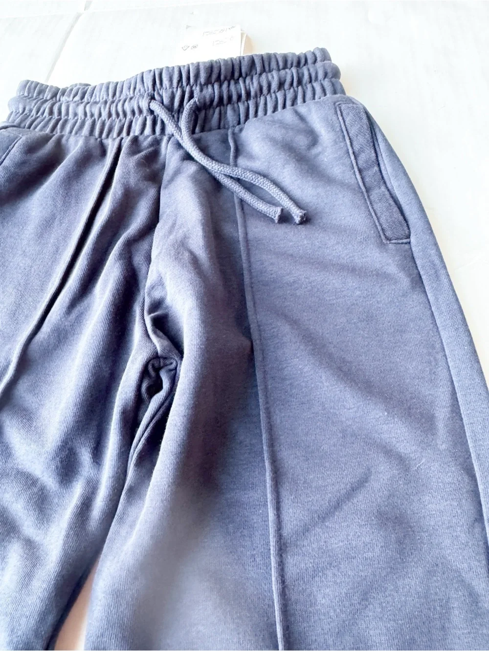 Organic Cotton Sweatpants / Joggers In Navy blue with Piping NWT